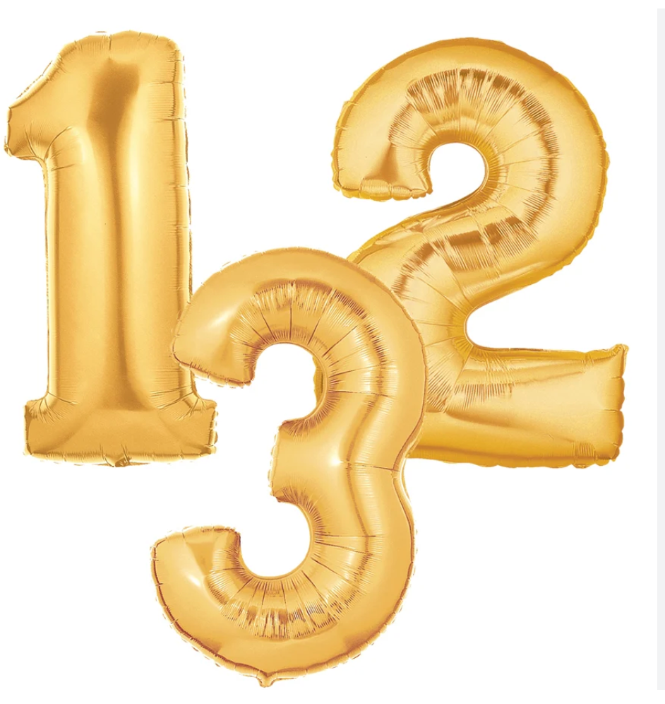 34" Foil Balloon Numbers-Conver USA & Kaleidoscope