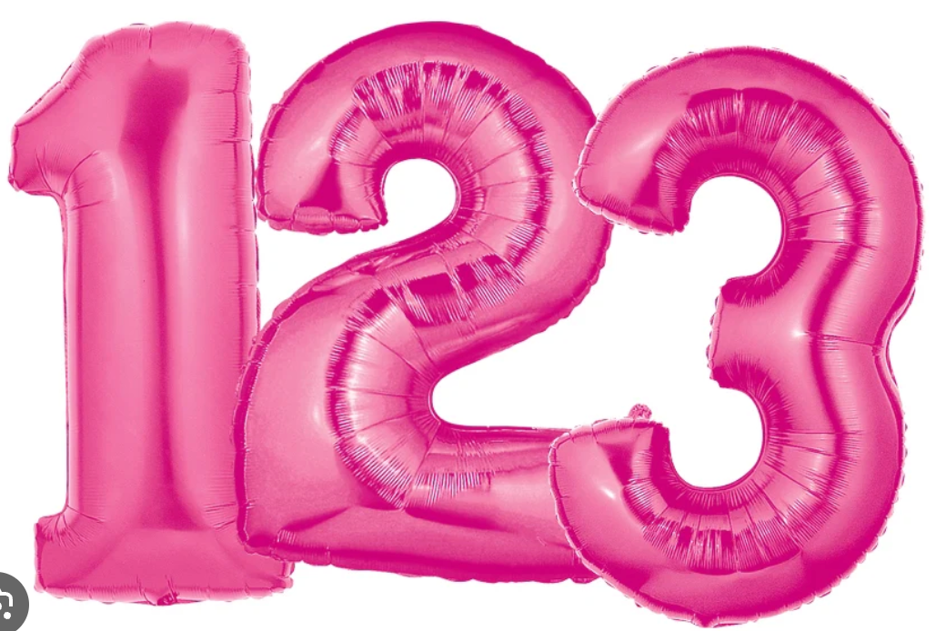 34" Foil Balloon Numbers-Conver USA & Kaleidoscope